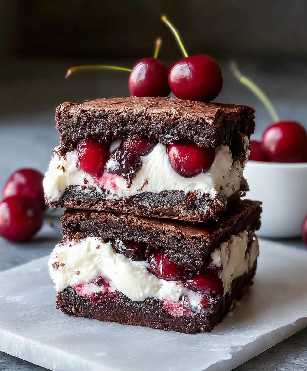 Cherry Brownie Ice Cream Sandwiches-Decadent Treat