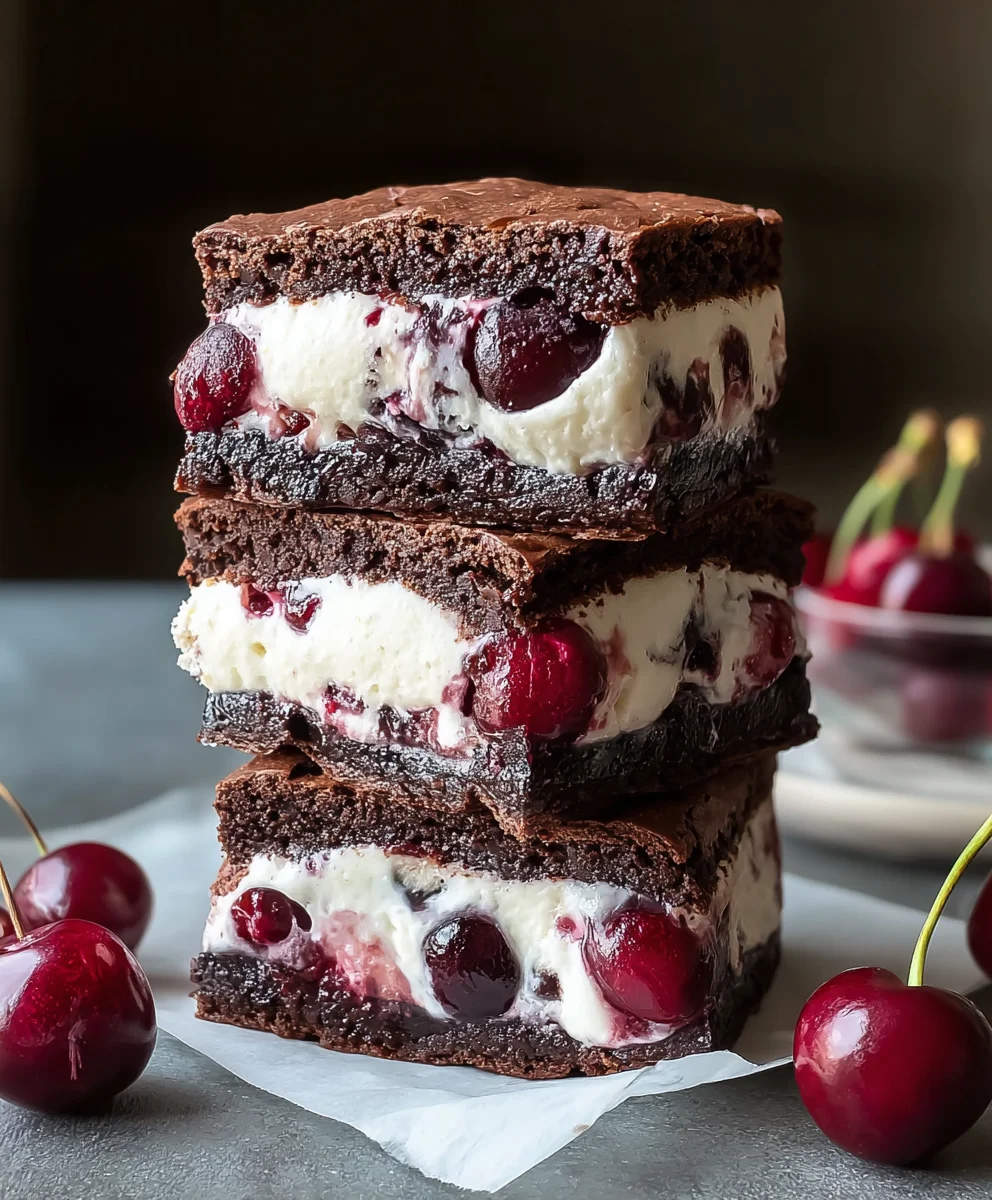 Cherry Brownie Ice Cream Sandwiches-Decadent Treat