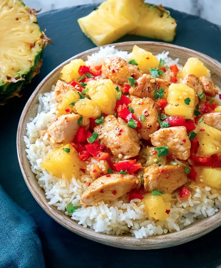 Juicy Pineapple Chicken Rice-Easy Sweet & Savory Meal