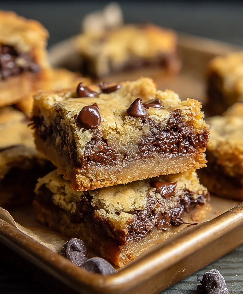 Gooey Chocolate Chip Cookie Bars-Best Easy Recipe