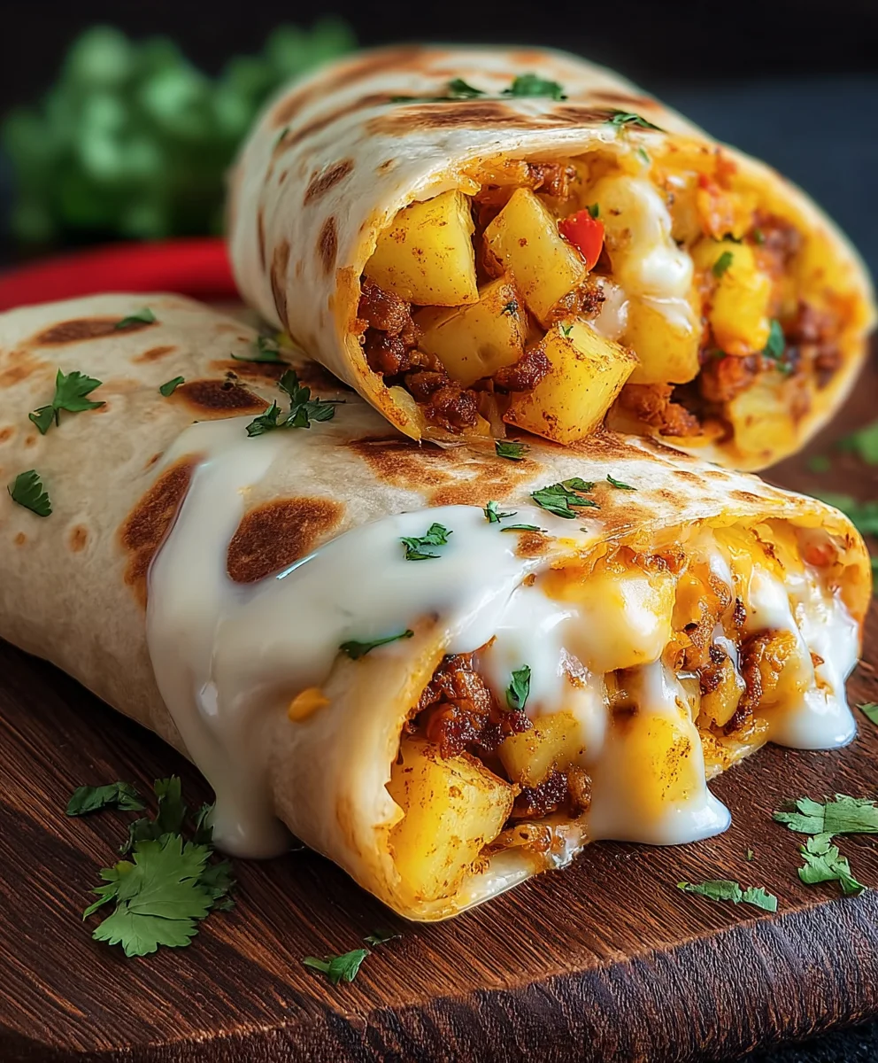Cheesy Potato Burritos- Easy Beef & Bean Fillings