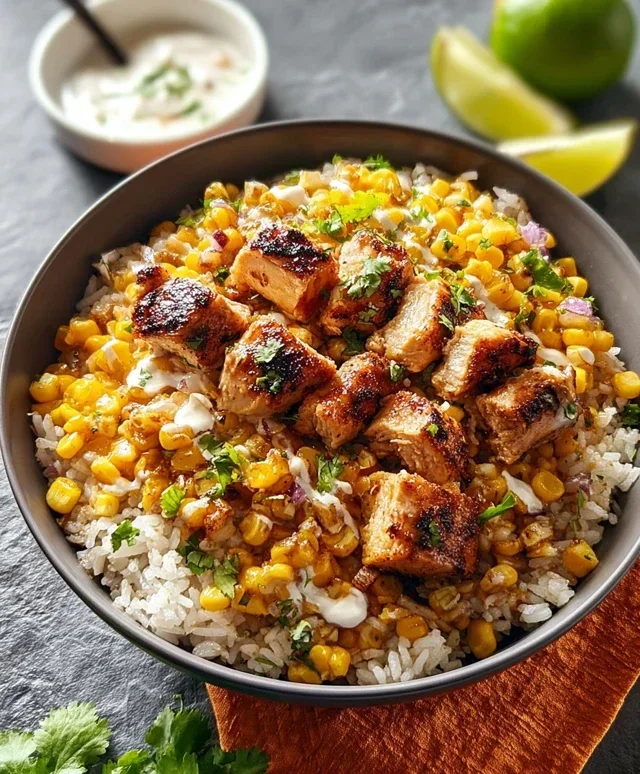 Street Corn Chicken Rice Bowl
