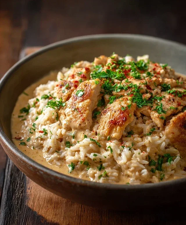 High Protein Creamy Cajun Chicken Rice