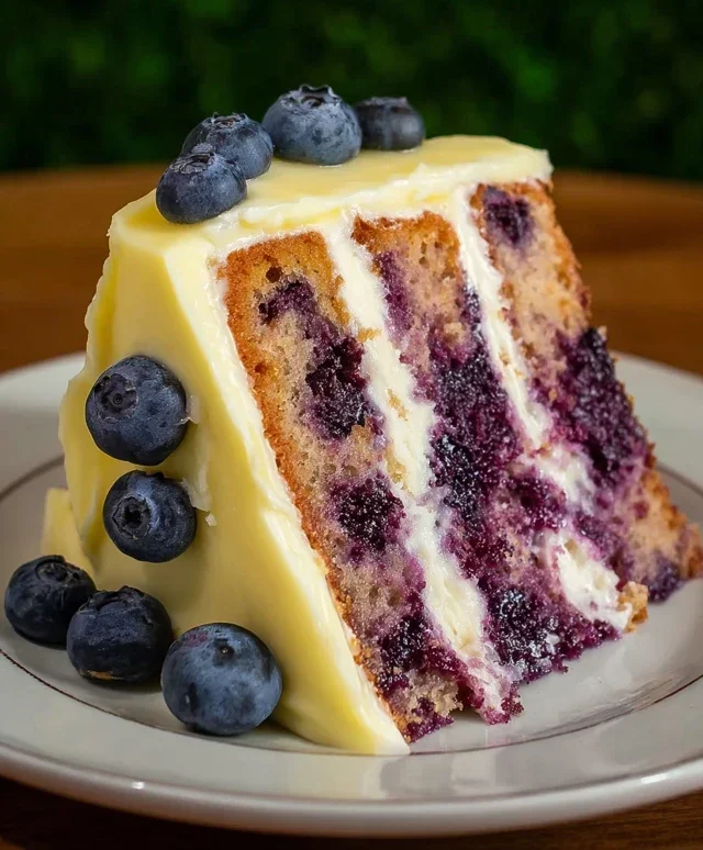 Blueberry Cake with Lemon Cream Cheese Frosting