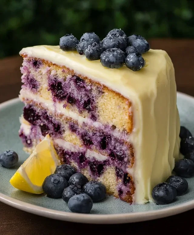 Blueberry Cake with Lemon Cream Cheese Frosting
