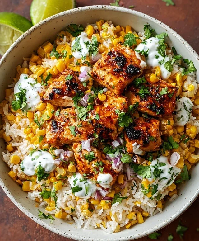 Street Corn Chicken Rice Bowl