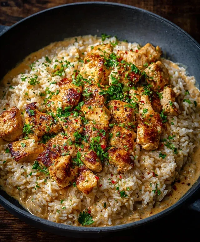 High Protein Creamy Cajun Chicken Rice