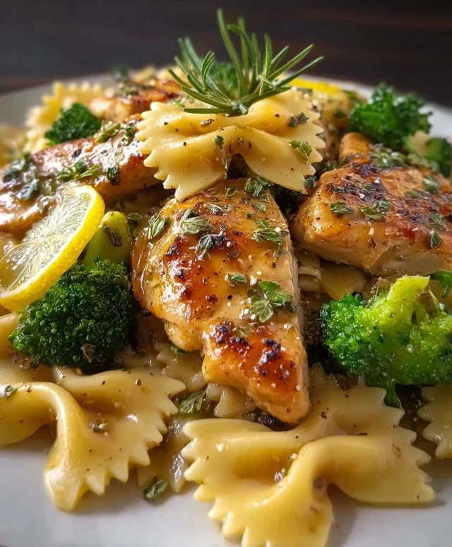Cowboy Butter Lemon Bowtie Chicken with Broccoli Bliss