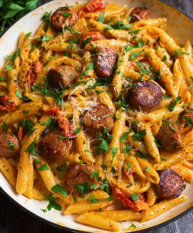 One Pot Creamy Cajun Sausage Pasta (30-Minutes)