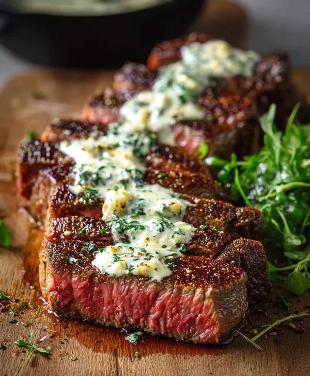 Garlic Butter Steak With Parmesan Cream Sauce