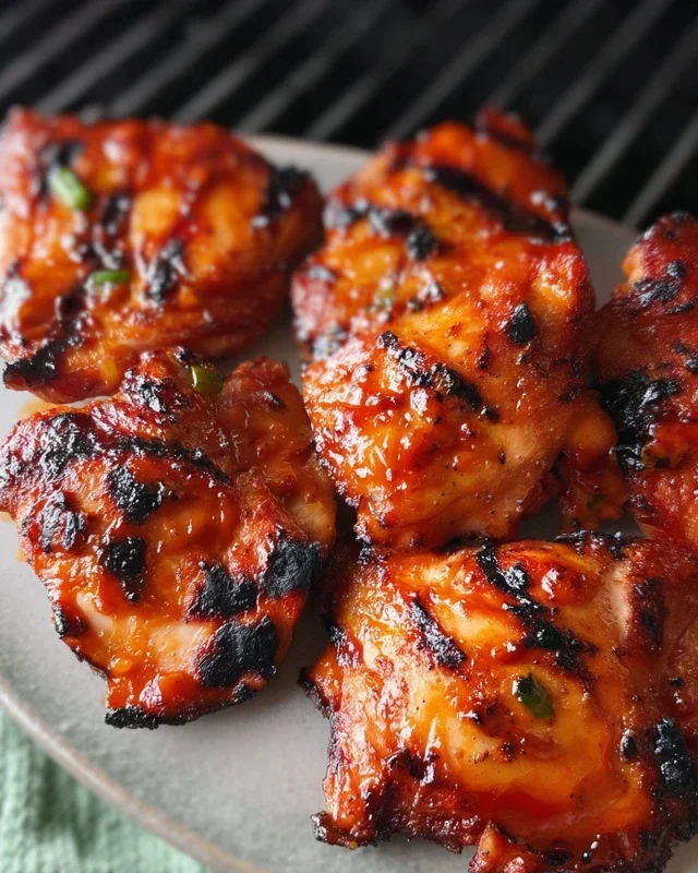Grilled Honey Buffalo Chicken Thighs
