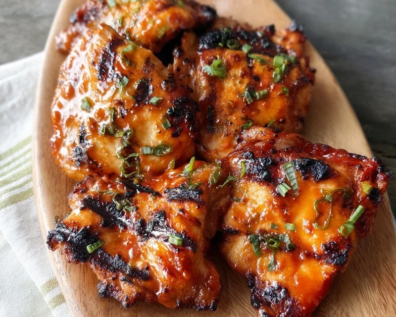 Grilled Honey Buffalo Chicken Thighs
