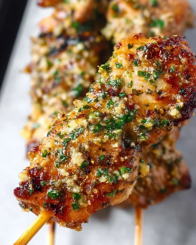 Ranch Garlic Parmesan Chicken Skewers
