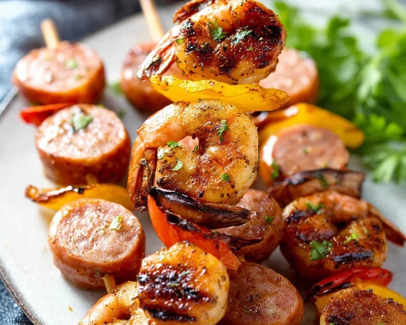 Sausage and Shrimp Kabobs