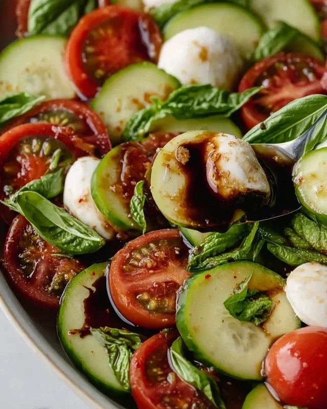 Fresh Cucumber Caprese Salad