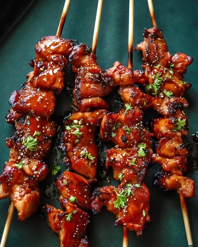 Sticky Bourbon Extract Extract Chicken Skewers