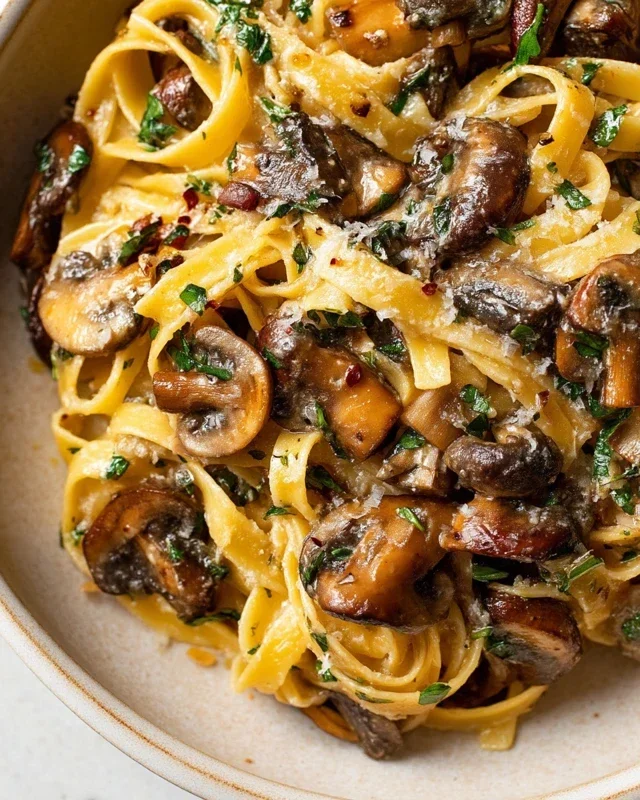 Caramelized Leek and Mushroom Gruyere Pasta