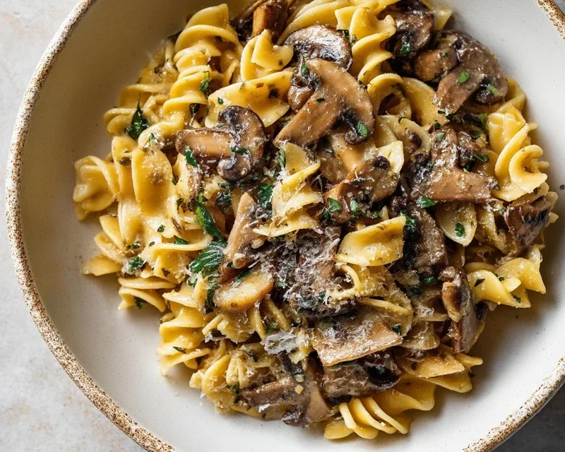 Caramelized Leek and Mushroom Gruyere Pasta
