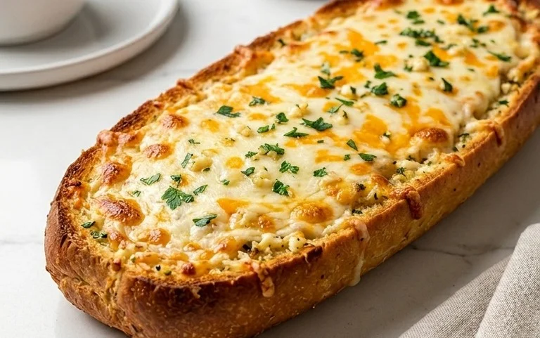 BEST CHEESY GARLIC BREAD RECIPE