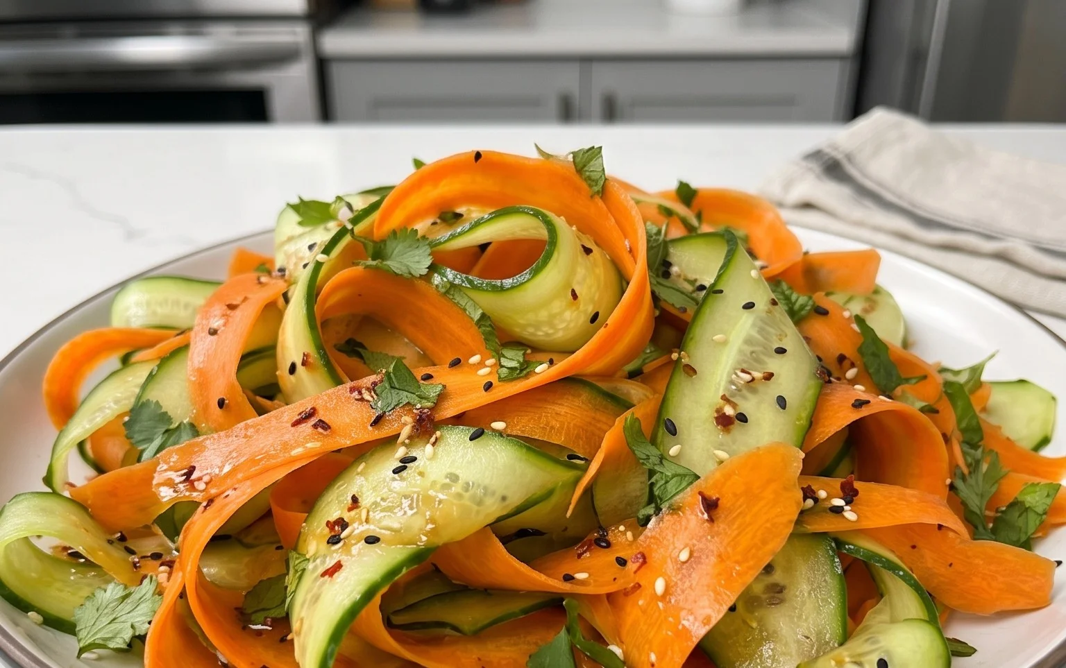 Carrot and Cucumber Ribbon Salad