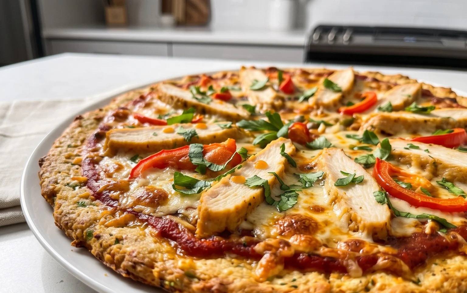 Chicken Crust Pizza (Low Carb + High Protein