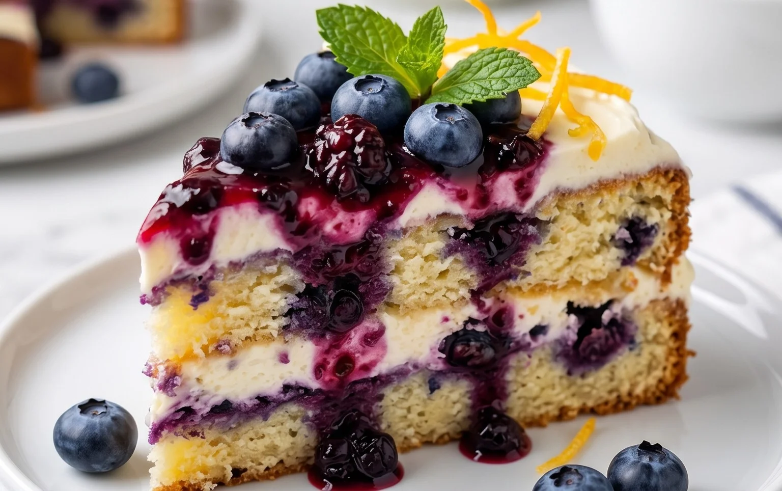 Nova Scotia Blueberry Cream Cake