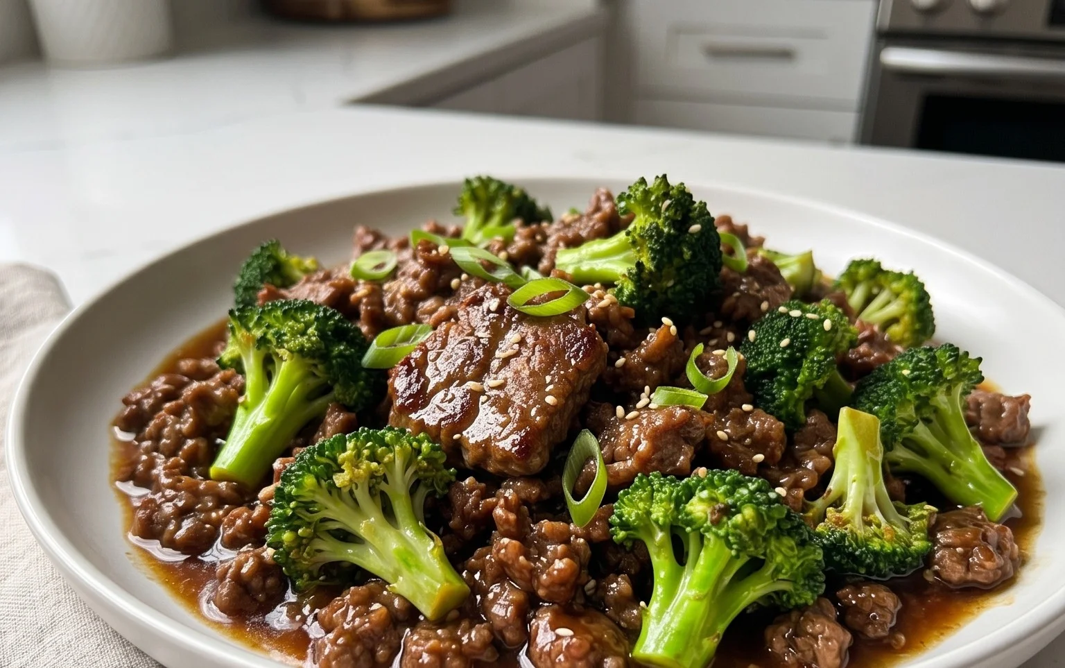 Ground Beef and Broccoli