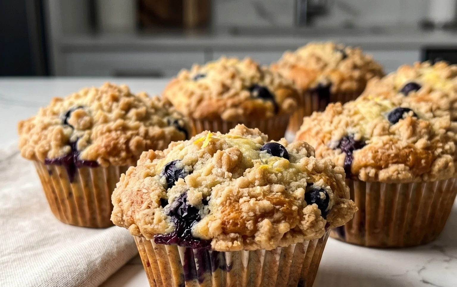 Lemon Blueberry Streusel Muffins