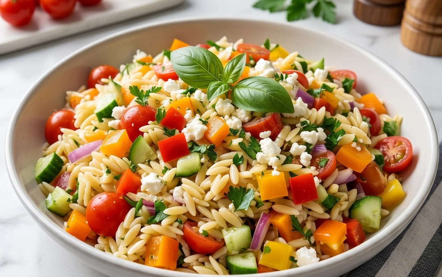 Rainbow Orzo Salad