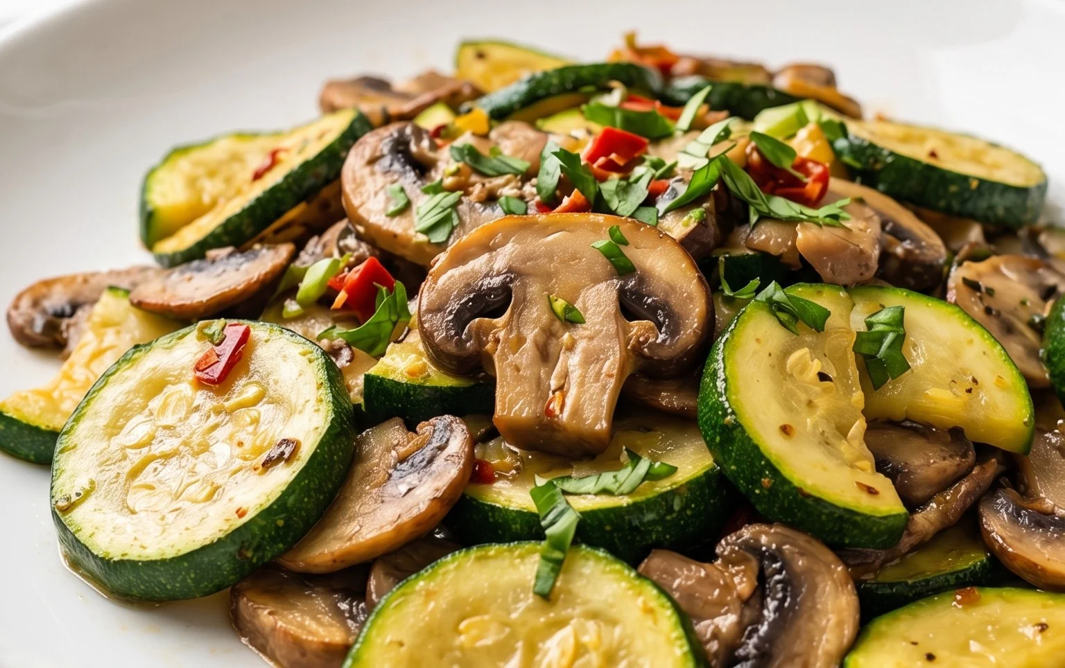 Skillet Zucchini and Mushrooms