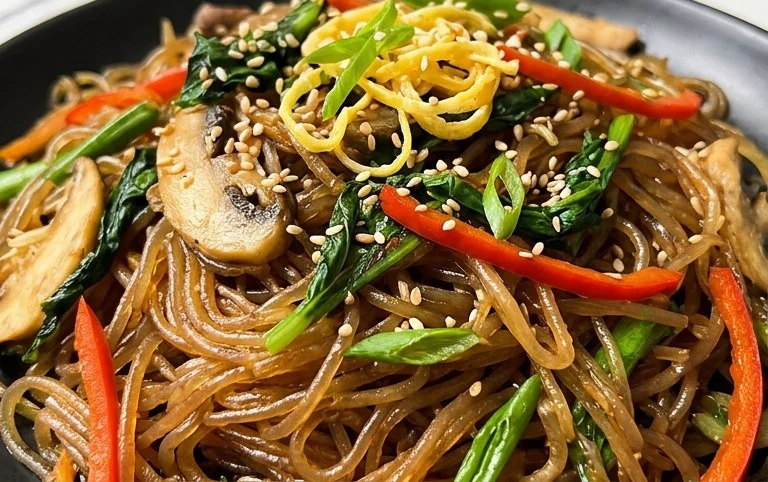 Japchae (Korean Glass Noodle Stir Fry)