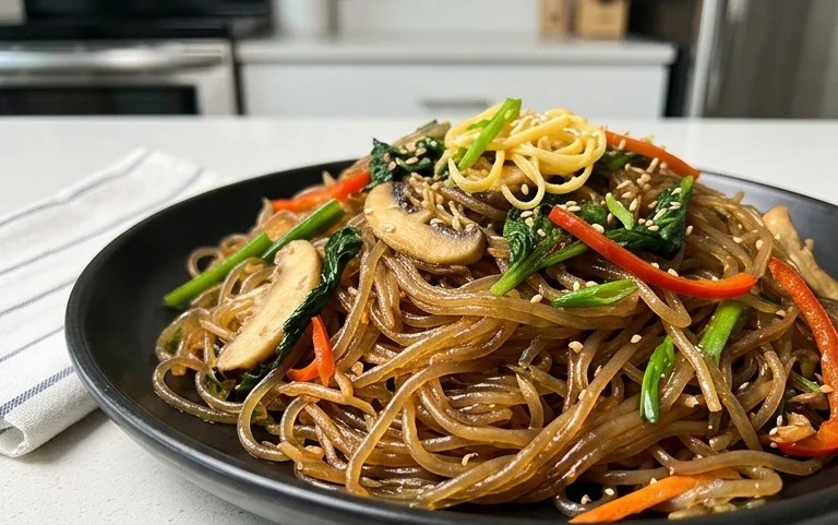 Japchae (Korean Glass Noodle Stir Fry)