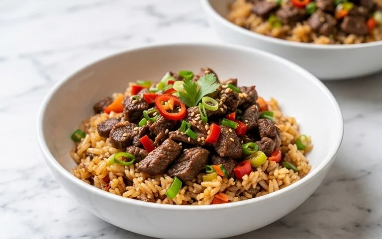 Beef Pepper Rice Bowl is a delicious meal option.