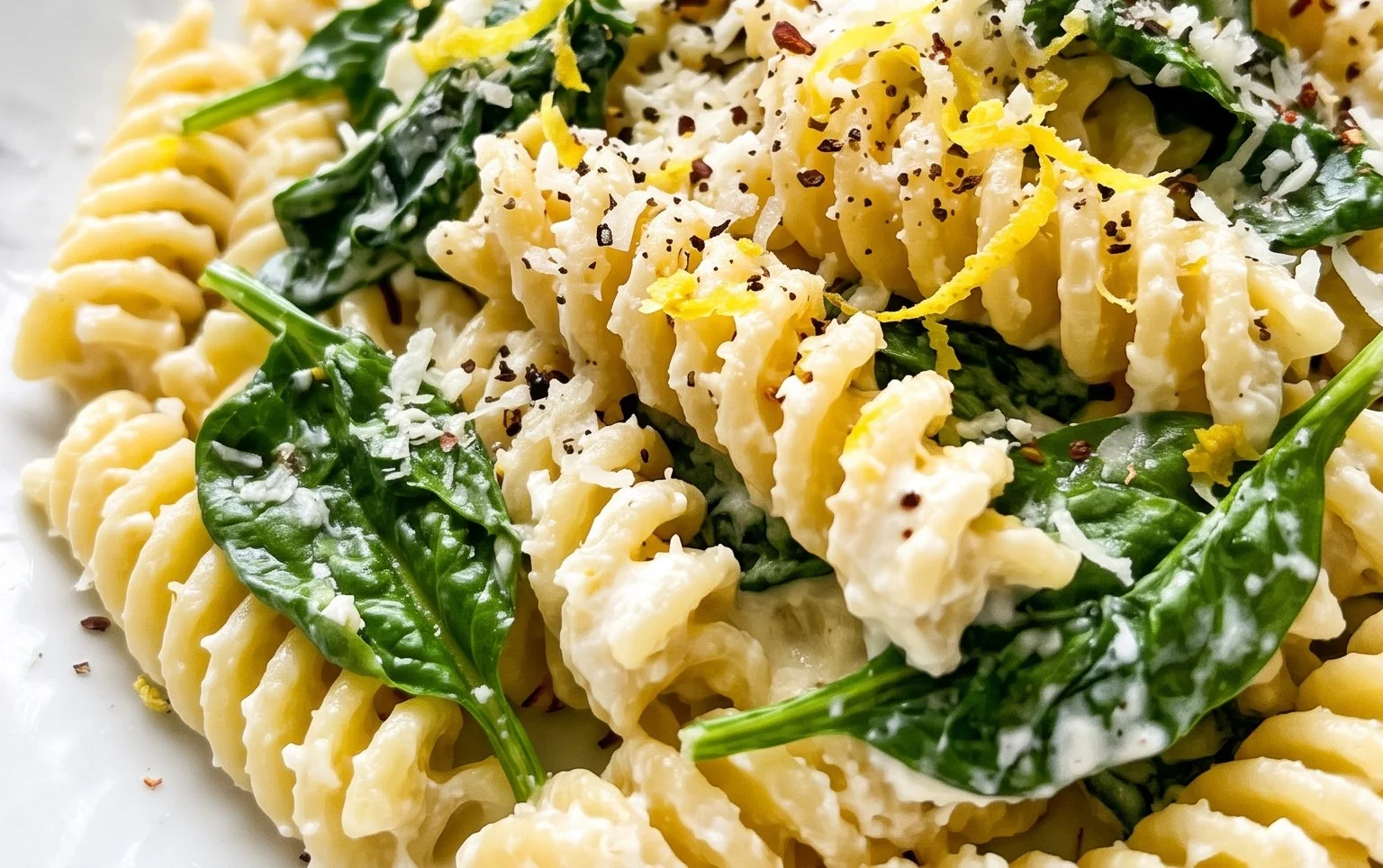 Lemon ricotta pasta & spinach