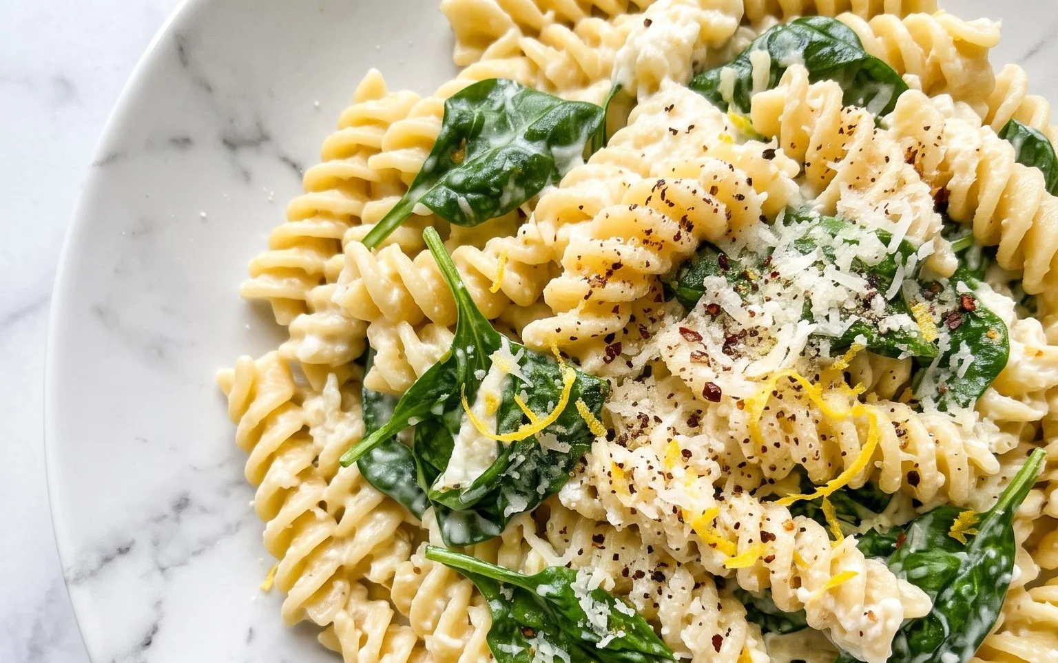 Lemon ricotta pasta & spinach