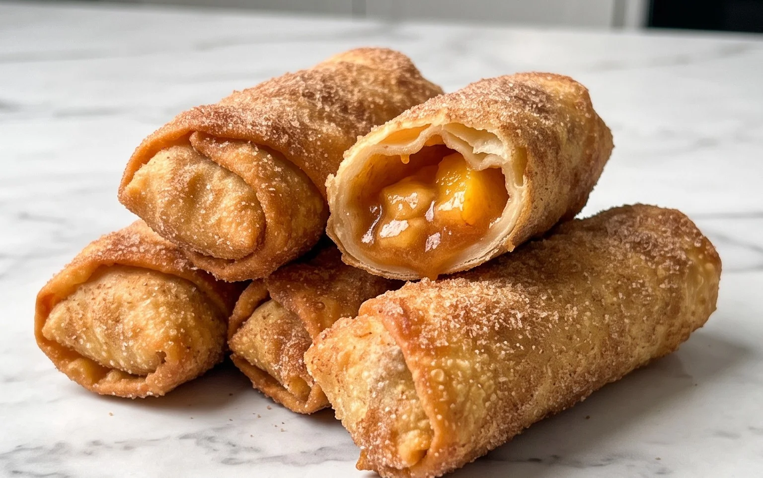 Peach Cobbler Egg Rolls