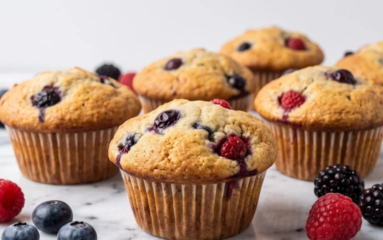 Bakery Style Mixed Berry Muffins | with Frozen Berries
