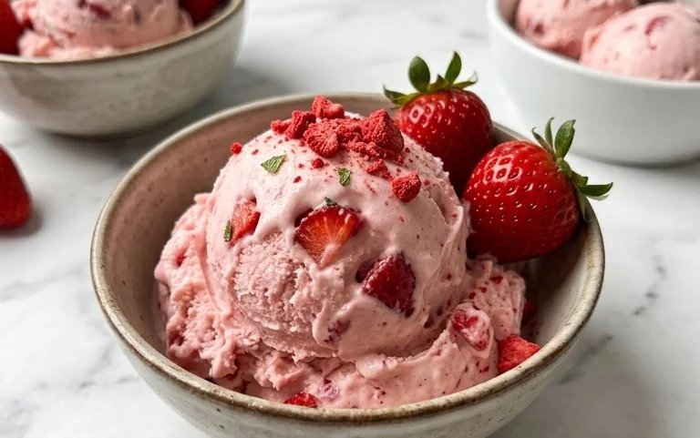 Homemade Strawberry Ice Cream