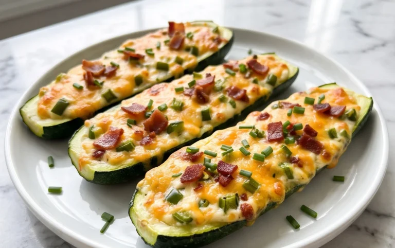 Jalapeno Popper Zucchini Boats