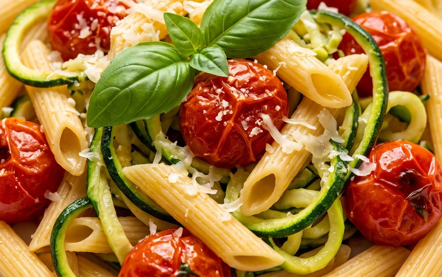 Healthy Tomato Zucchini Pasta