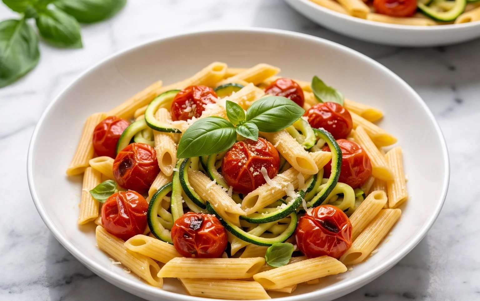 Healthy Tomato Zucchini Pasta