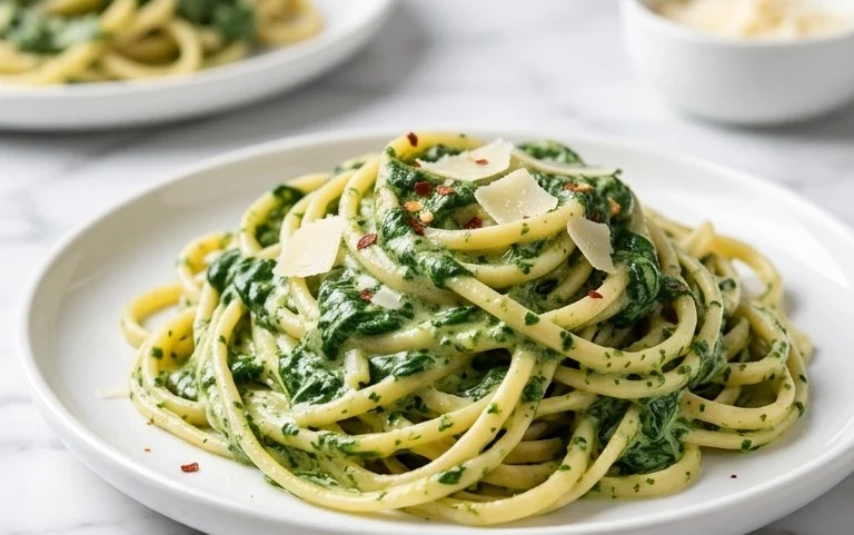 Pasta with Spinach Sauce