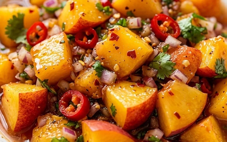 Sweet & Spicy Peach Salsa Canning Recipe