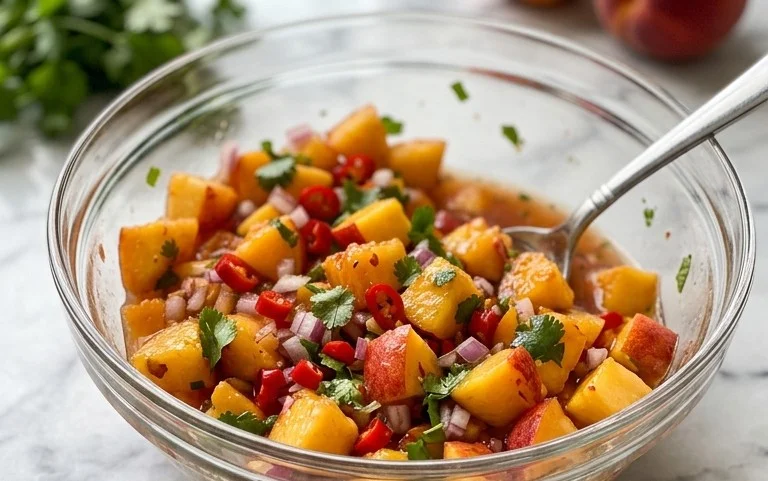 Sweet & Spicy Peach Salsa Canning Recipe