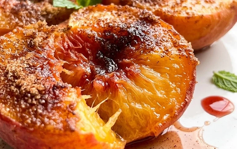 Cinnamon Sugar Baked Peaches