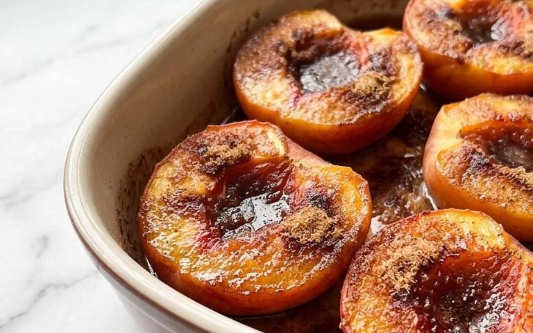 Cinnamon Sugar Baked Peaches