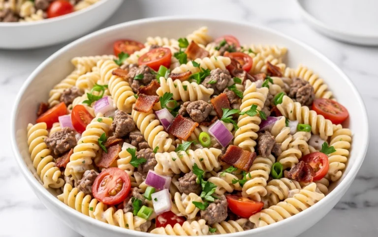 Beef Bacon Ranch Pasta Salad