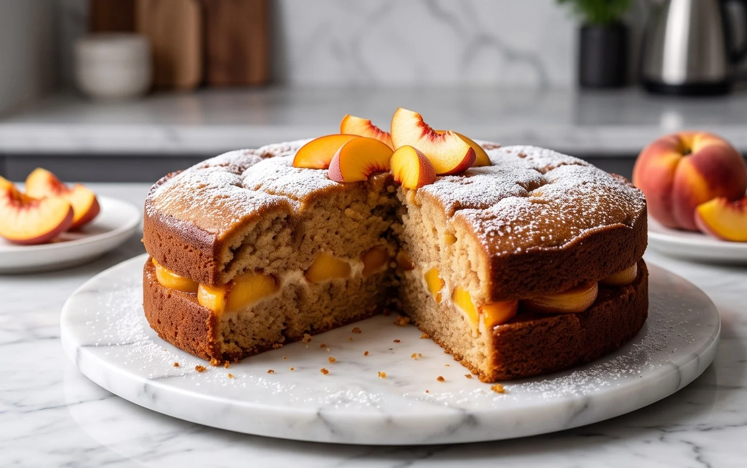 Brown Sugar Peach Cake
