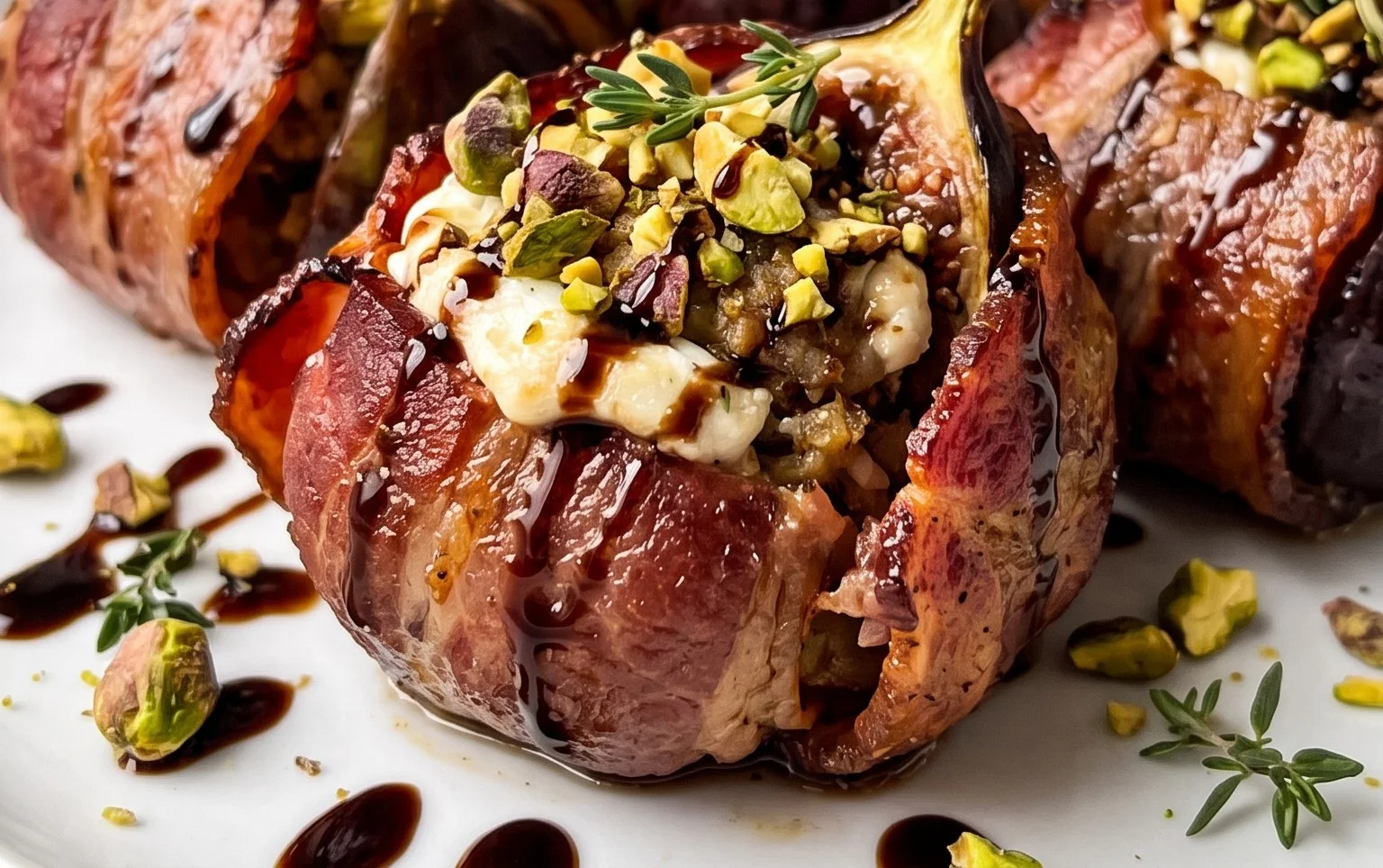 Beef Bacon Wrapped Stuffed Figs