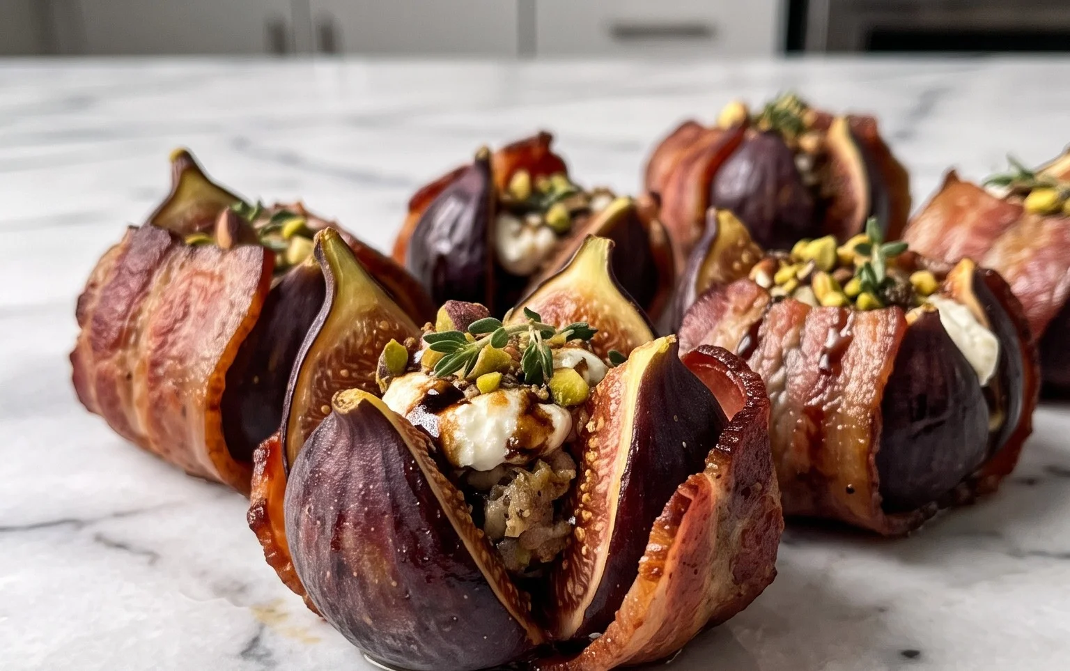 Beef Bacon Wrapped Stuffed Figs